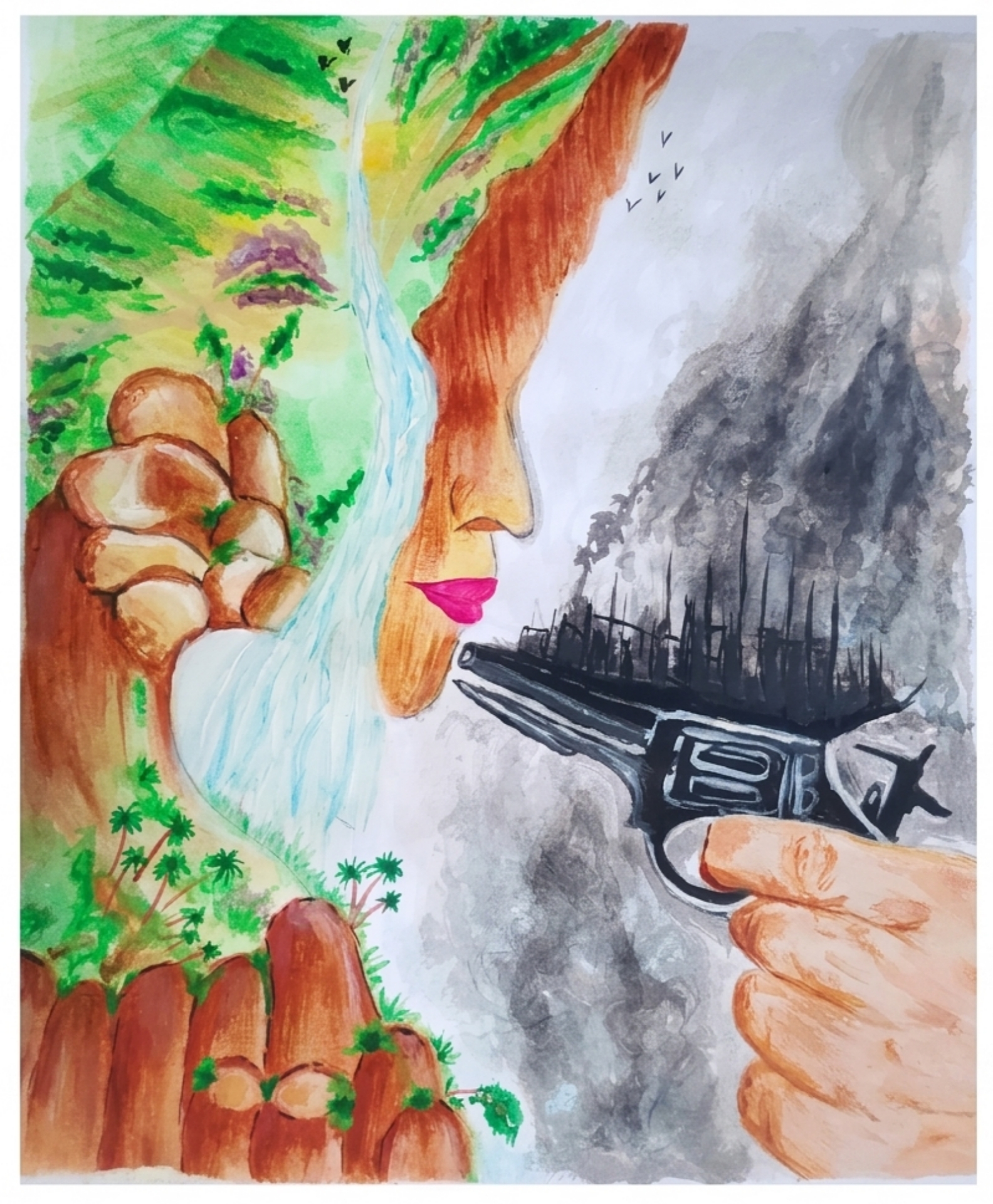 প্রকৃতি বনাম ধ্বংসের বন্দুক